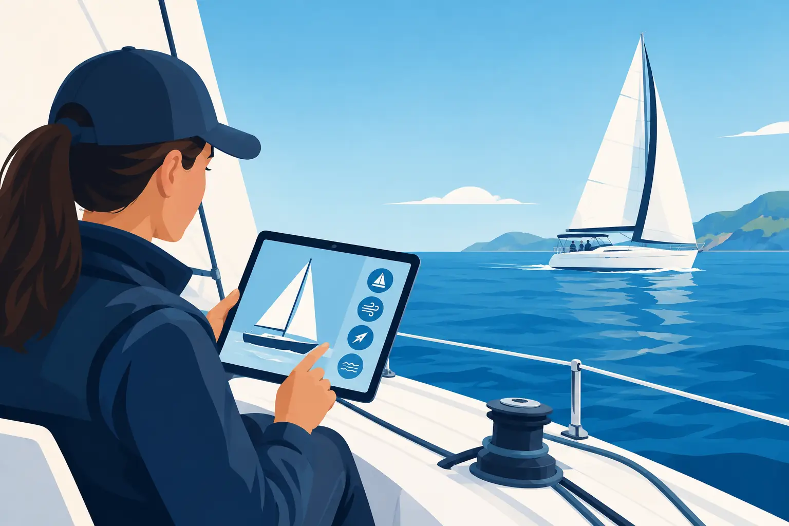 Benefícios da vela digital para aprender velejando