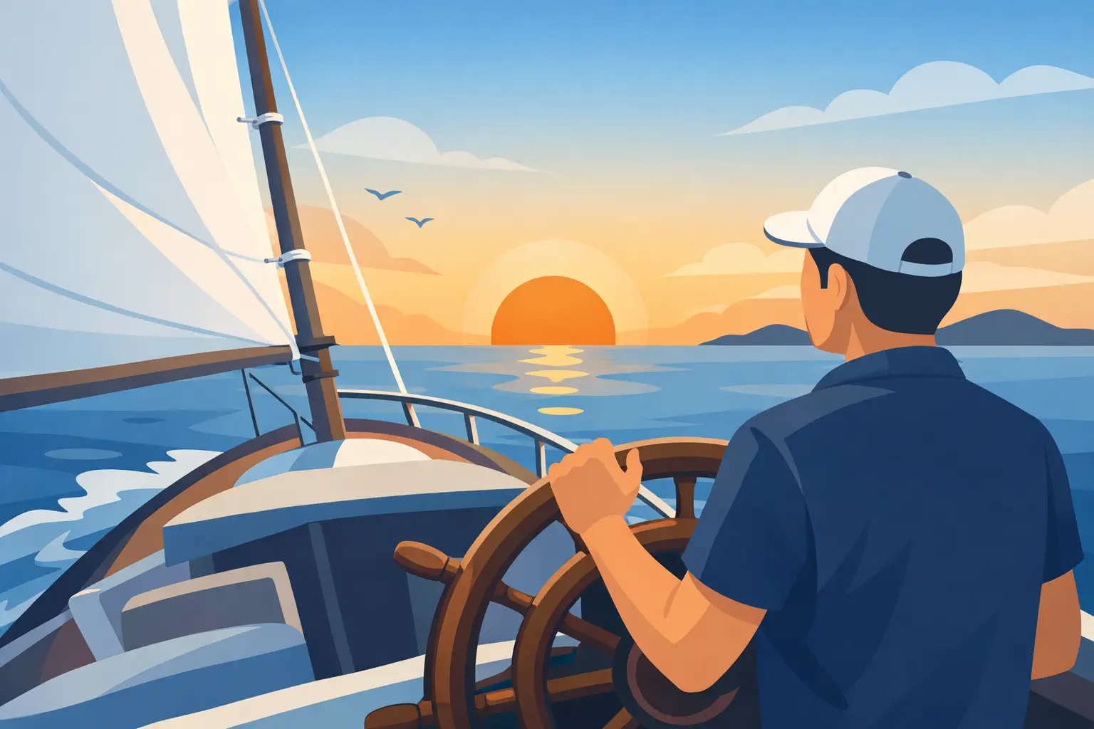 Como ajustar o leme e manter o rumo na vela
