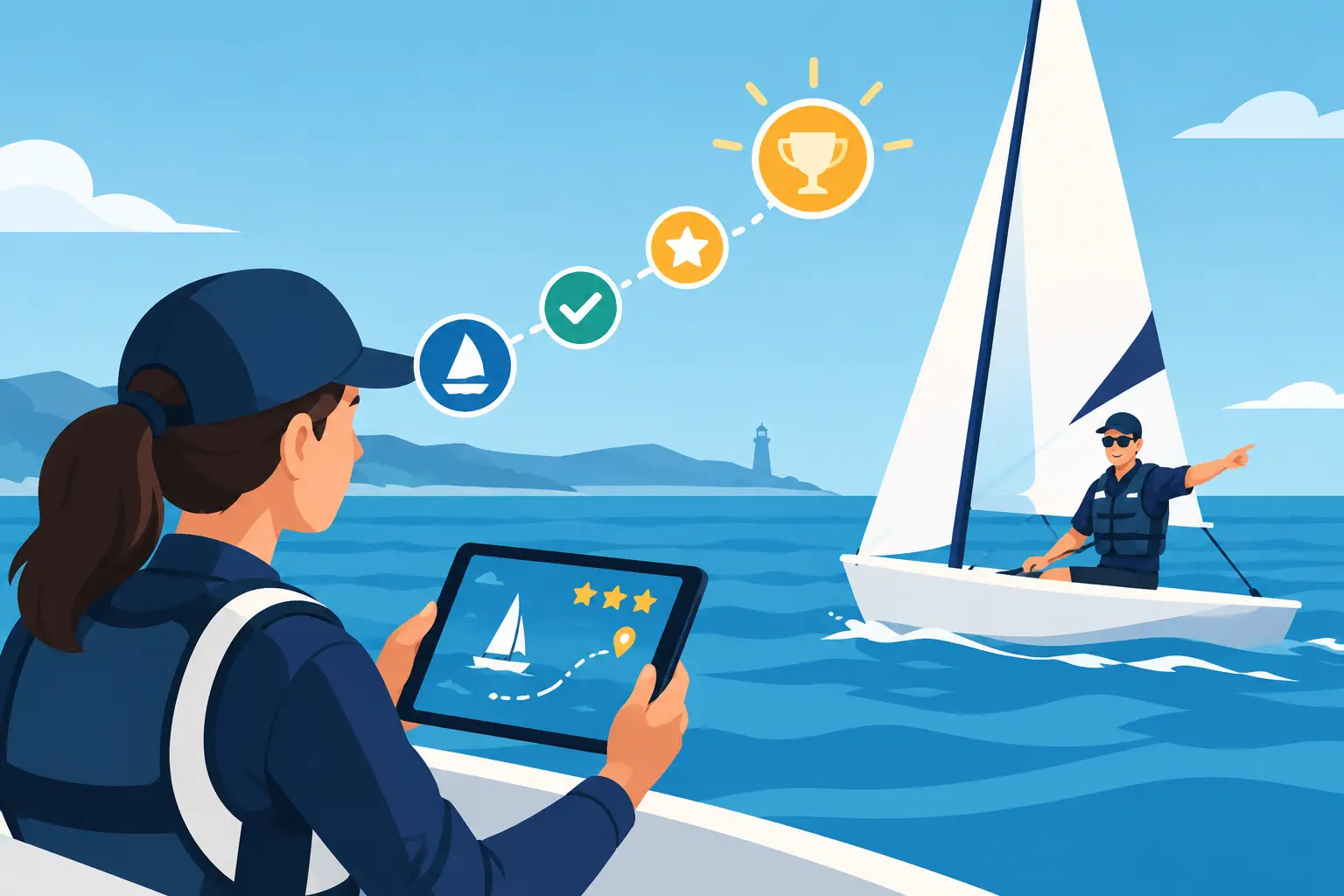 Ensino náutico gamificado para aprender vela