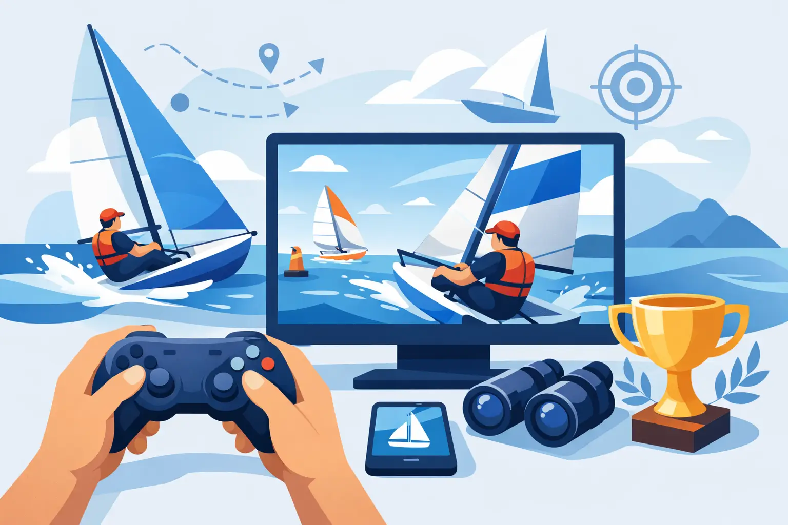 Jogos náuticos para aprender vela e competir