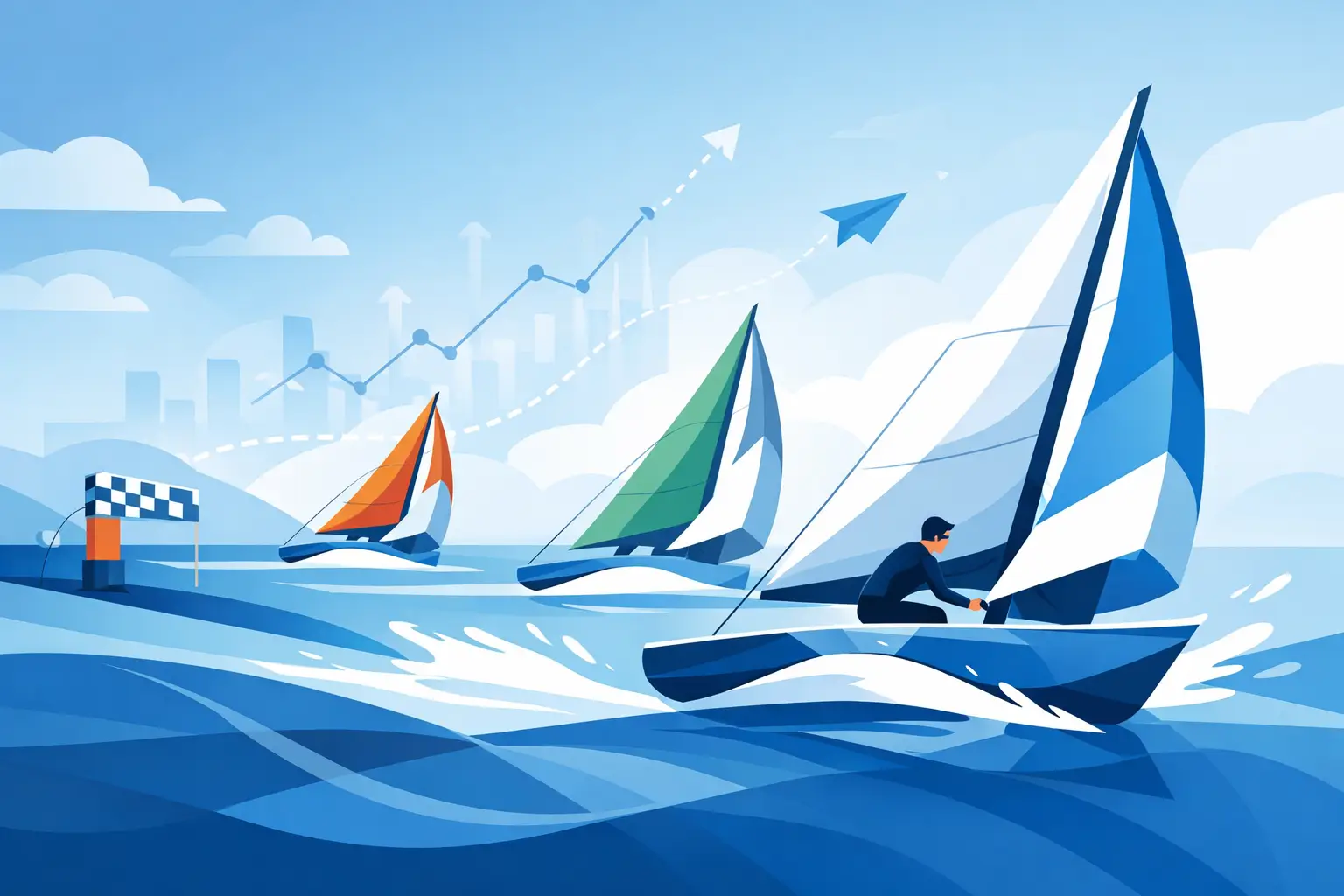 Regata online para ganhar desde a largada