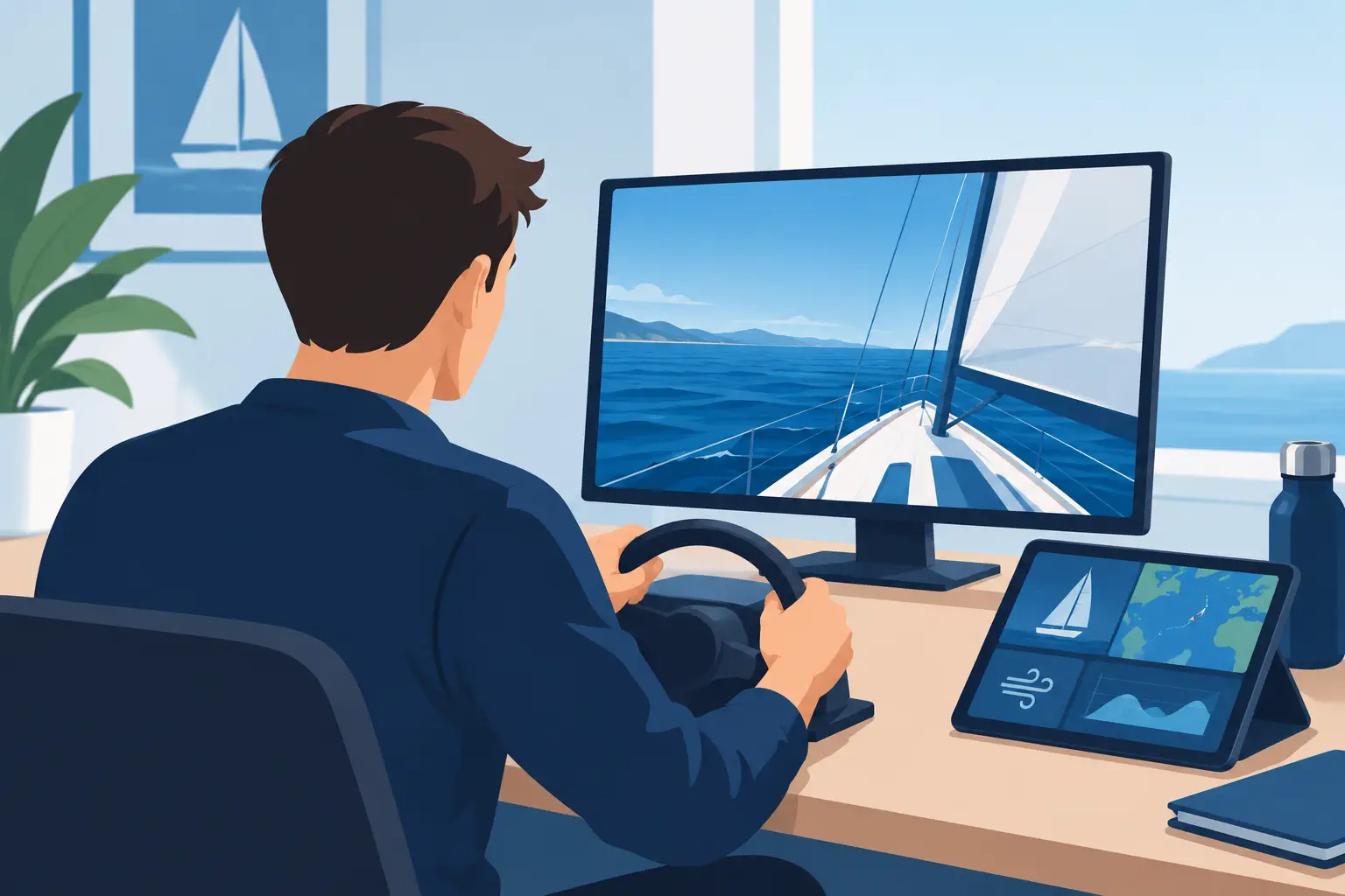 Vantagens do treino virtual para velejar melhor