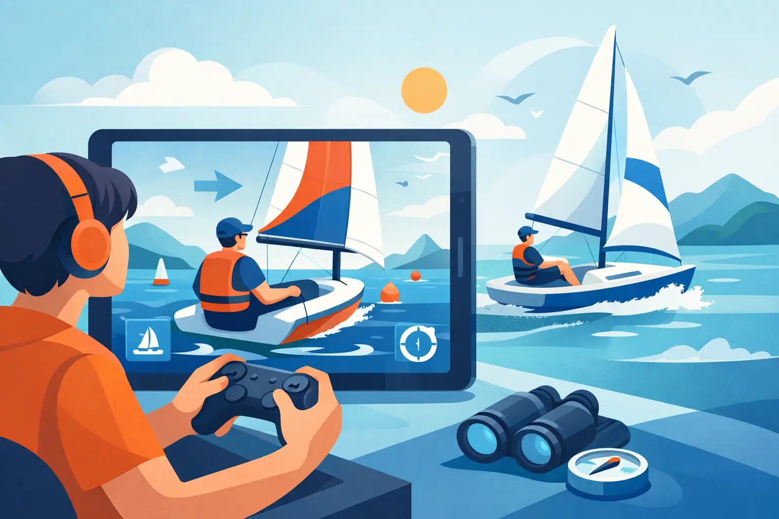Vela digital para aprender a navegar jugando