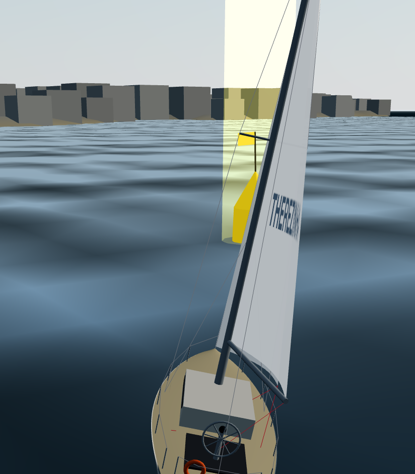 Veleiro se aproximando da boia de barlavento numa regata